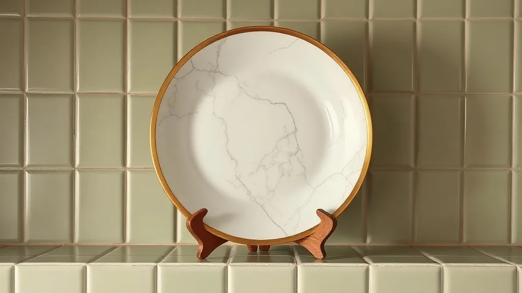 Assiette décorative effet marbre blanc et or : bien la choisir et la fixer