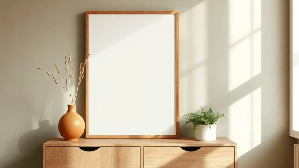Affiche minimaliste encadrée A3 : le blanc beige qui repose l’œil