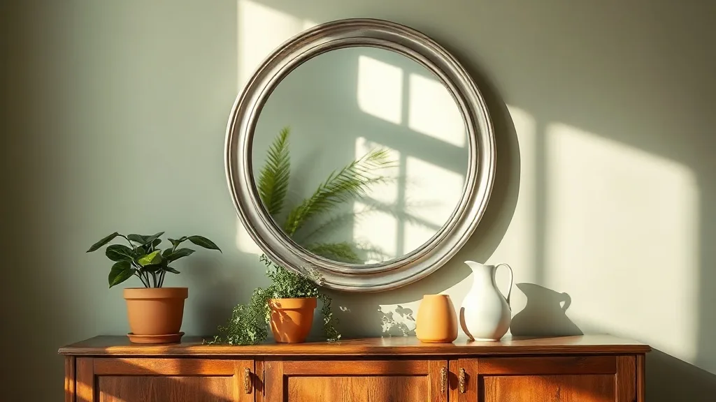 Miroir rond Aretha argent moyen : la lumière avant la forme