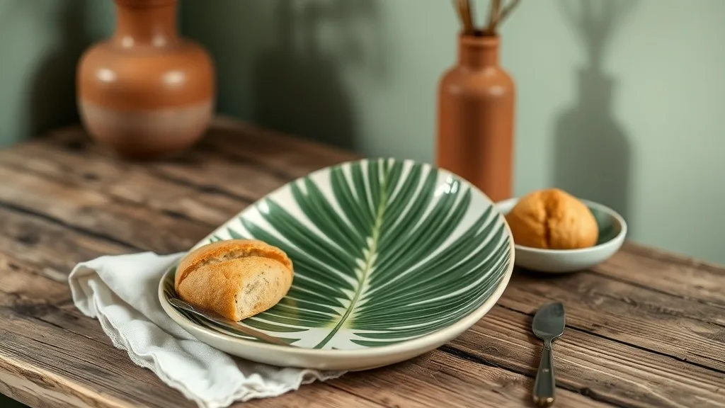 Assiette imprimée feuille de palmier : la sortir du placard, vraiment