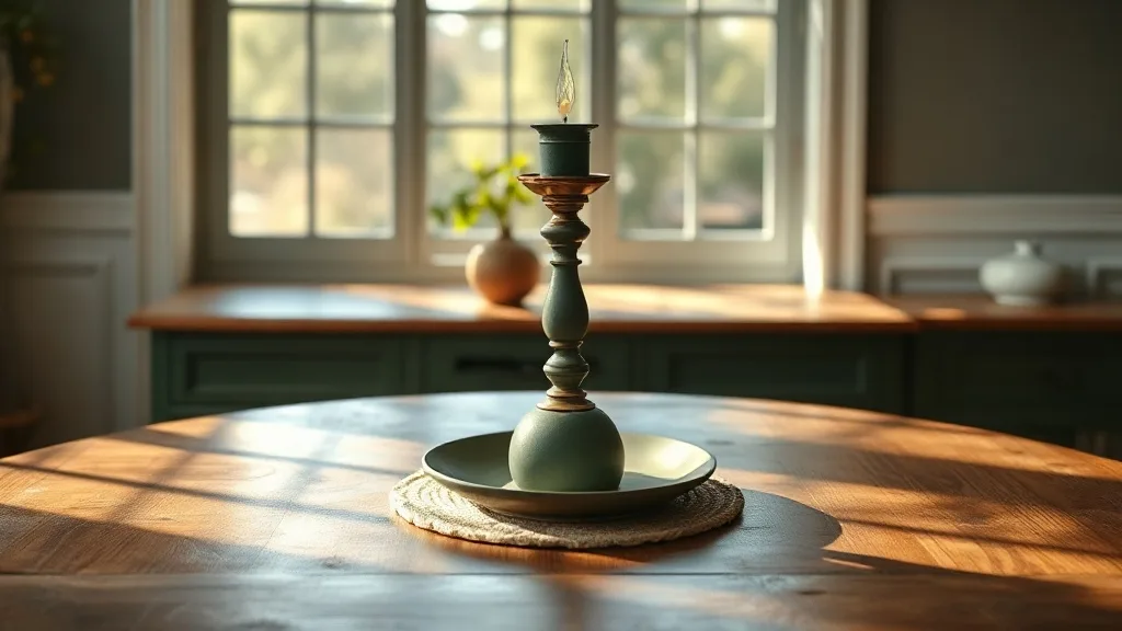 Bougeoir vert et laiton : une lumière à déplacer au gré des soirées