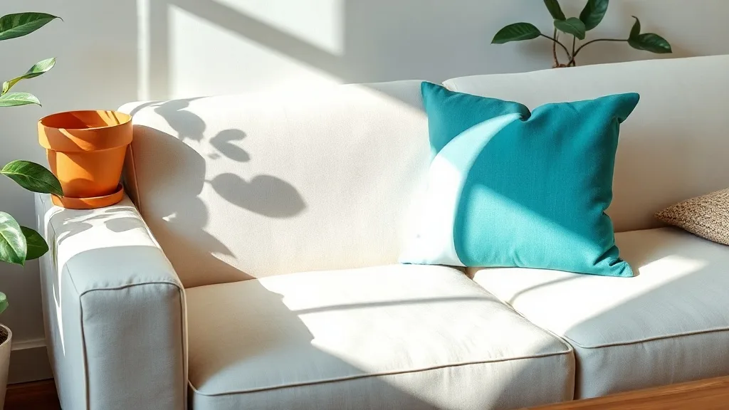Coussin triangle bleu sarcelle : le motif qui structure un canapé