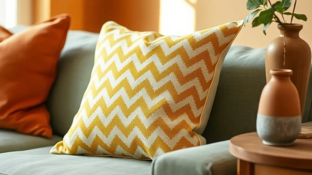 Coussin zigzag citron : miser sur le graphisme sans regret