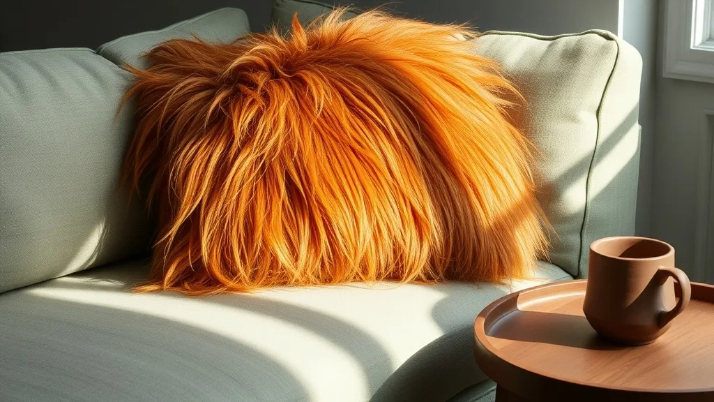 Peau de mouton orange brûlée : le coussin qui raconte une histoire
