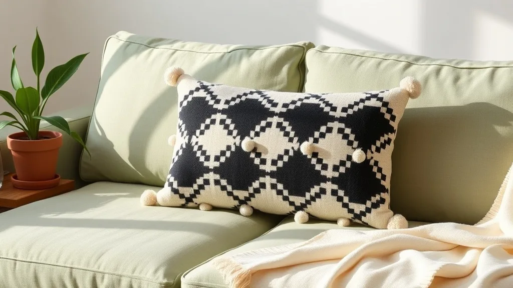 Coussin géométrique noir et blanc : l’outil de composition qu’on oublie trop