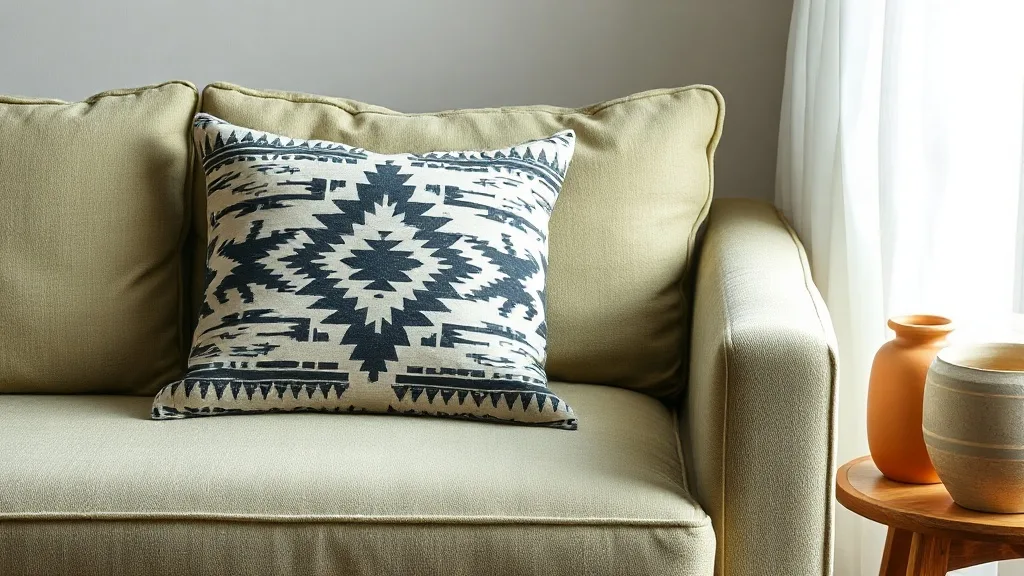 Coussin aztèque noir et blanc : ce qu'il change vraiment dans une pièce
