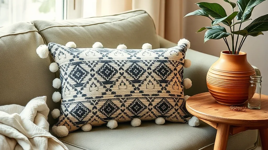 Coussin rectangulaire à motifs : misez sur le noir et blanc