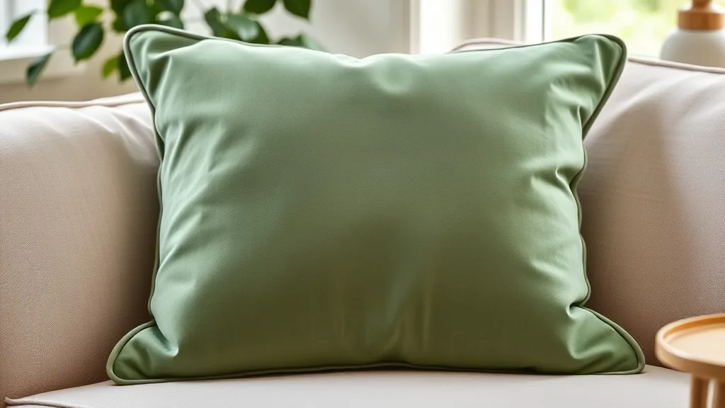 Grand coussin passepoil en velours vert pin&nbsp;: fait pour durer