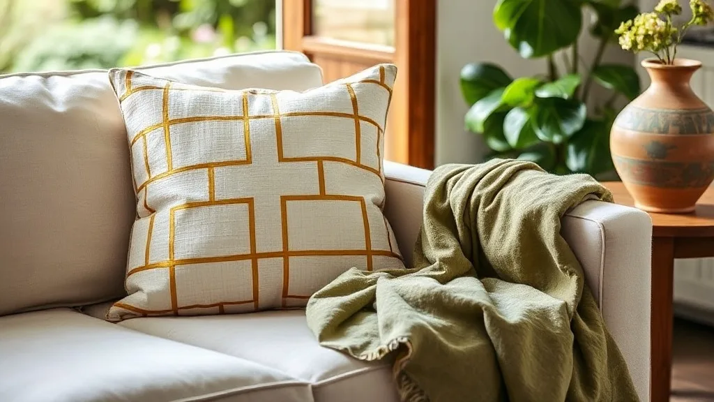 Coussin géométrique métallisé crème et or : le faire durer sans faux pas