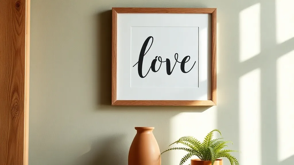 Ton mur mérite un « Love » calligraphié en noir et blanc encadré