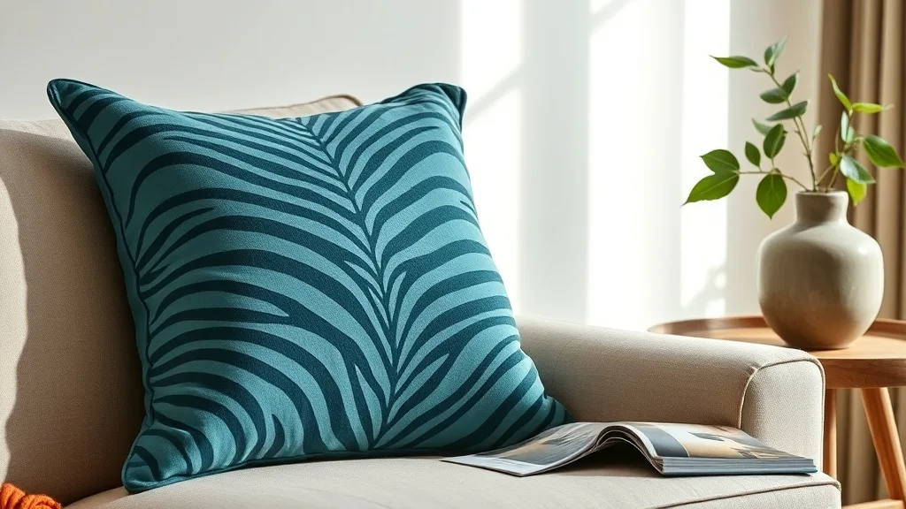 Coussin zèbre velours bleu sarcelle : l'animalier qui dure