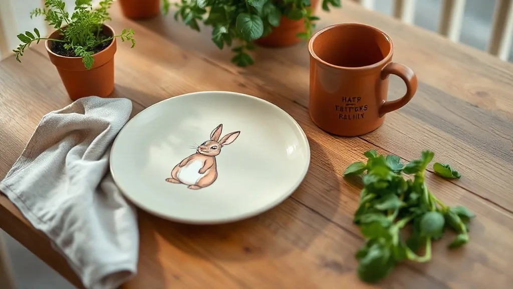 L'assiette lapin rose d'Ingela P. Arrhenius, investissement déco durable