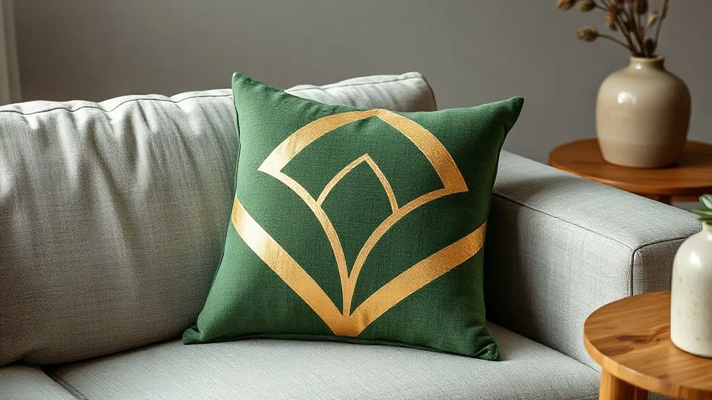 Coussin art déco vert et or : le faire vivre sans surcharge