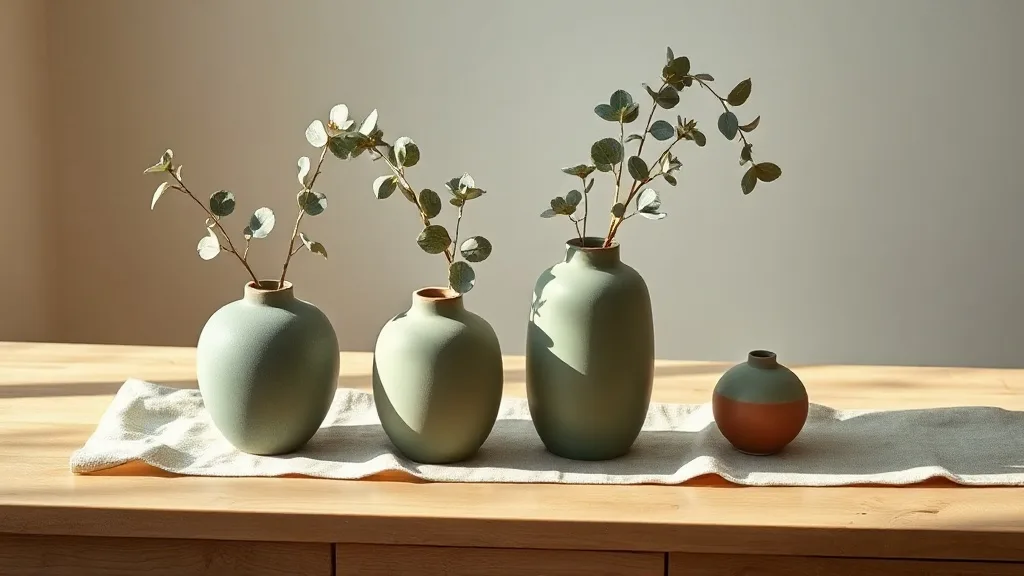 Trio de vases en porcelaine verte : le seul accessoire à garder