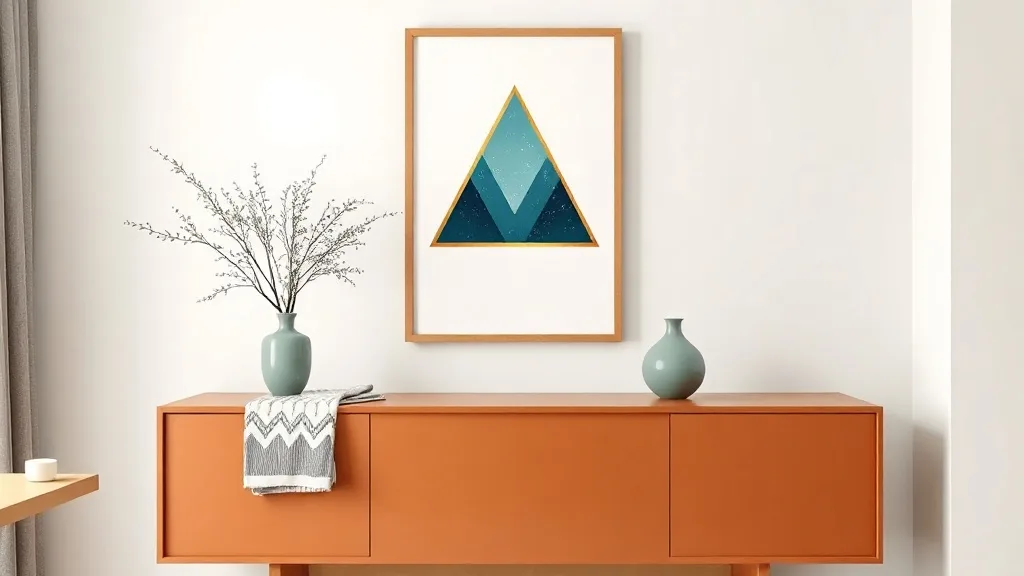 Triangles sarcelle et cuivre : pourquoi cette affiche ne se démode pas