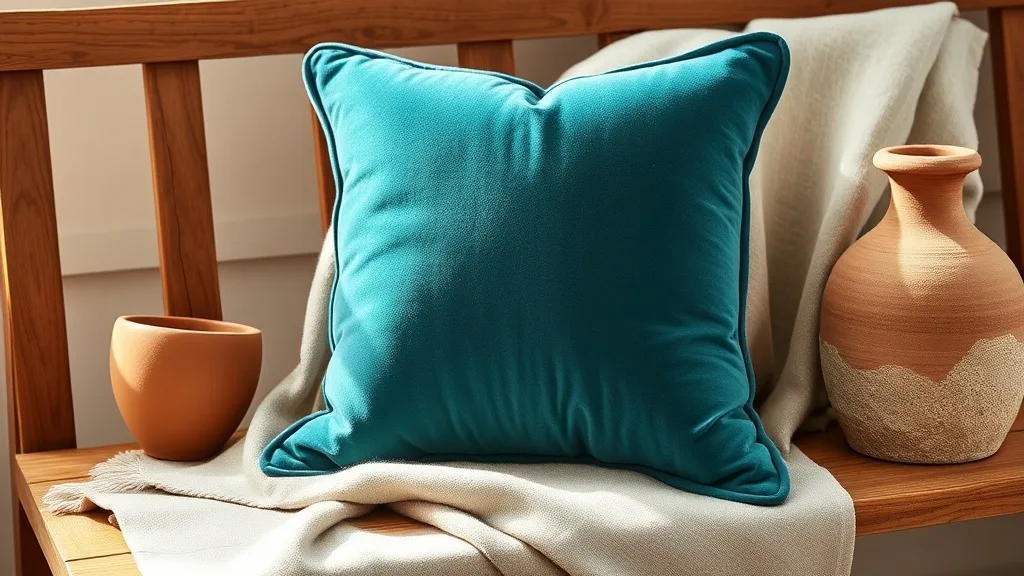 Ce coussin en velours bleu sarcelle a un secret (et c’est le passepoil)