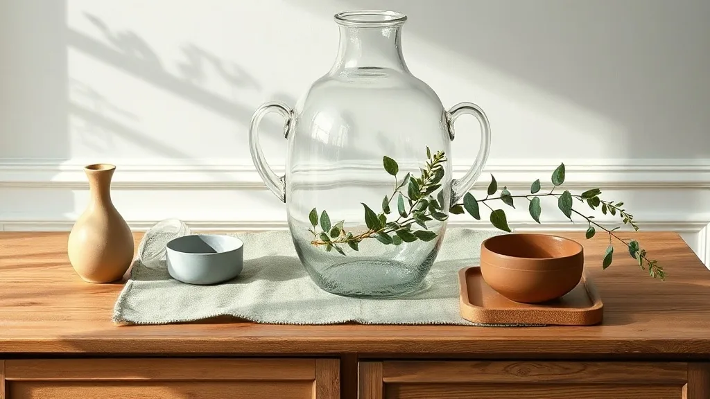 Grand vase en verre à poignées : l'atout déco qui survit aux tendances