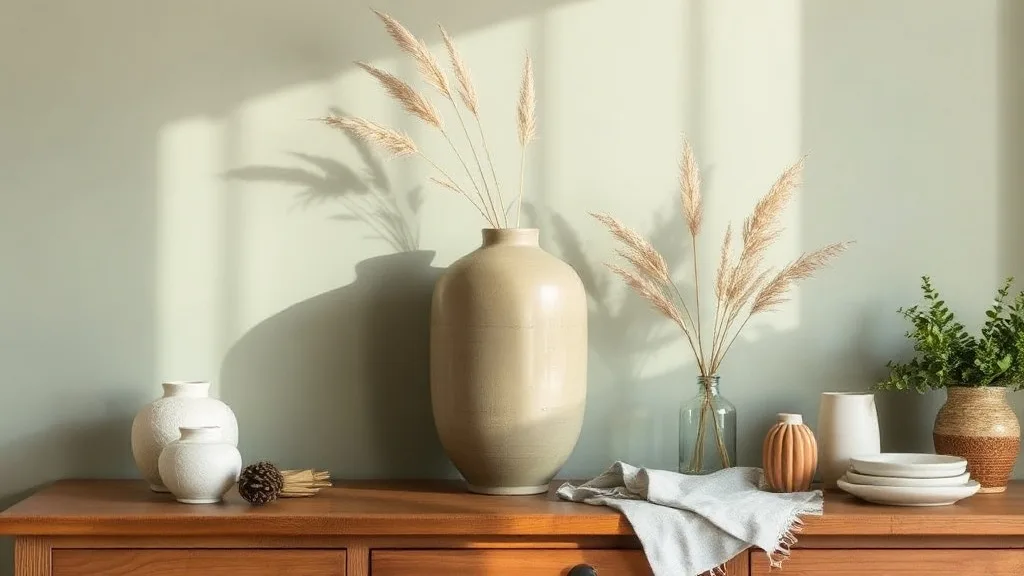 Grand vase votif en grès taupe : la pièce qui tient le mur sans faire de bruit