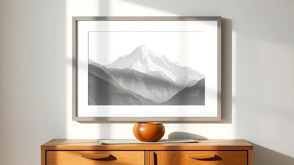 Affiche montagne A2 : l’encadrer en gris pour un mur qui vit
