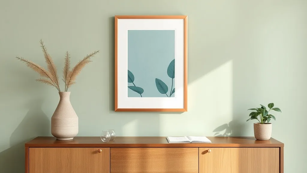 Affiche encadrée cuivre et bleu sarcelle : pourquoi ça tient au mur