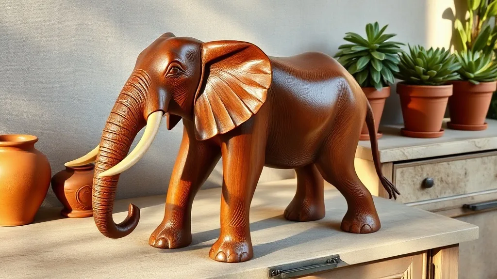 Guéridon trophée de safari en bois éléphant : un meuble qui dure