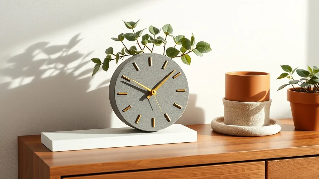 Horloge de bureau en béton et or : ce qui dure sur votre bureau