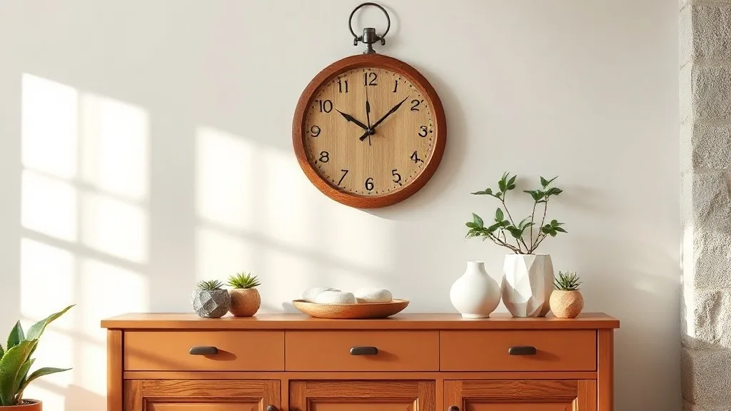Horloge géométrique en bois à effet vinyle : à faire soi-même