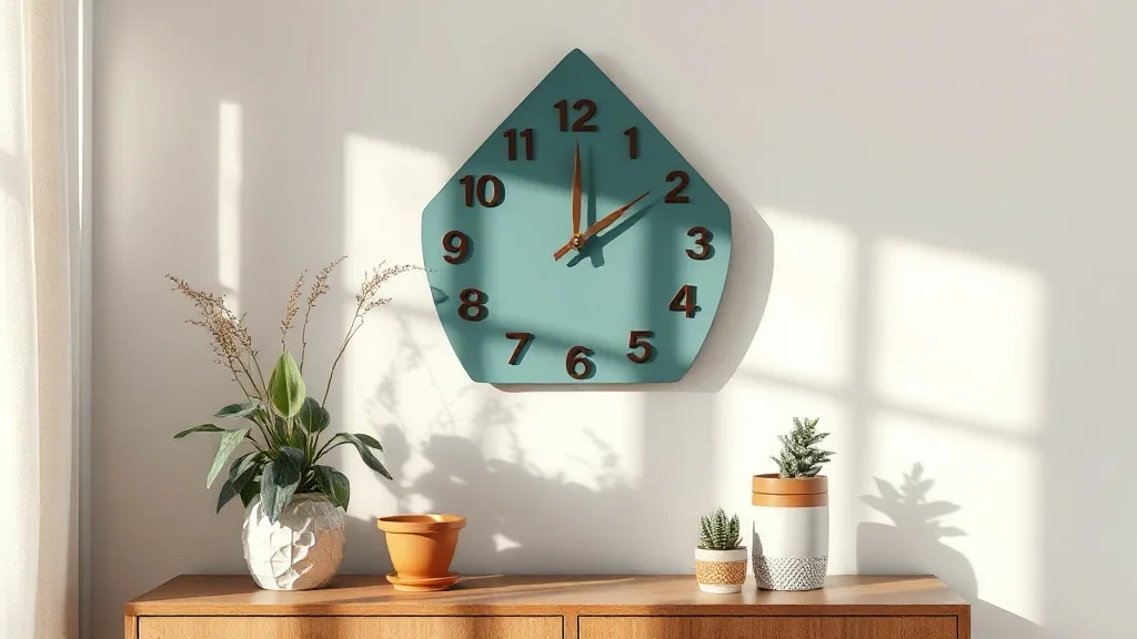 Horloge géométrique triangle bleu sarcelle : un repère qui traverse le temps