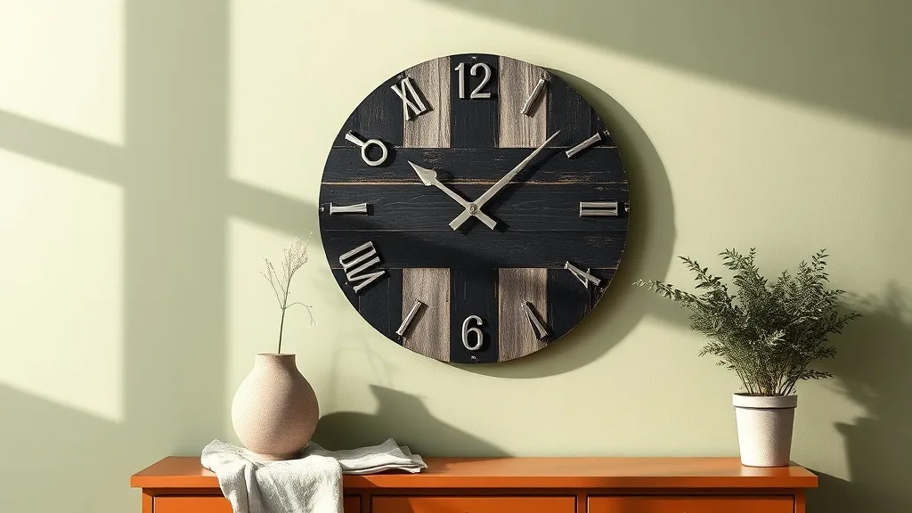 Horloge en palettes noire et argent : ponce, dégraisse, visse