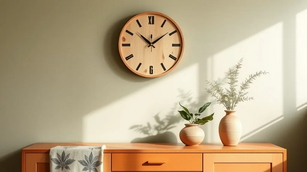 Horloge Flor en bois orange : un repère silencieux qui dure