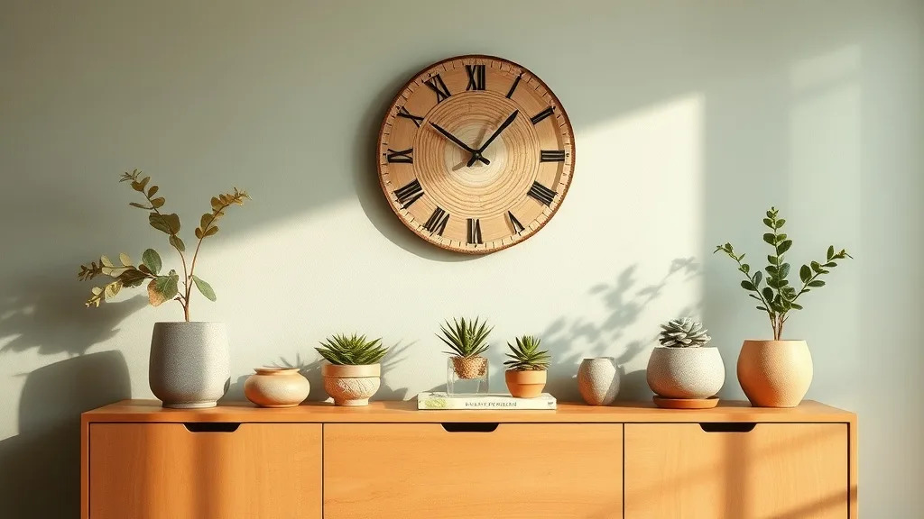 Horloge murale effet bois coupé : pièce d’atelier qui réveille un mur
