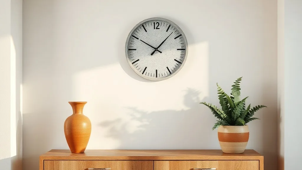 Horloge Tom Terrazzo : le charme brut du béton marbré
