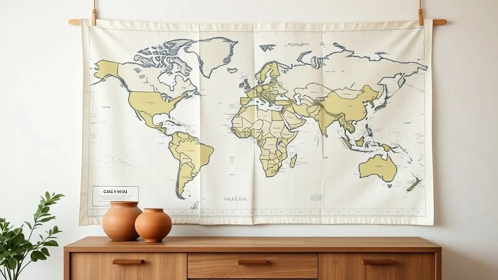 Carte géante double face du monde : l'accrocher sans la corner, la faire durer
