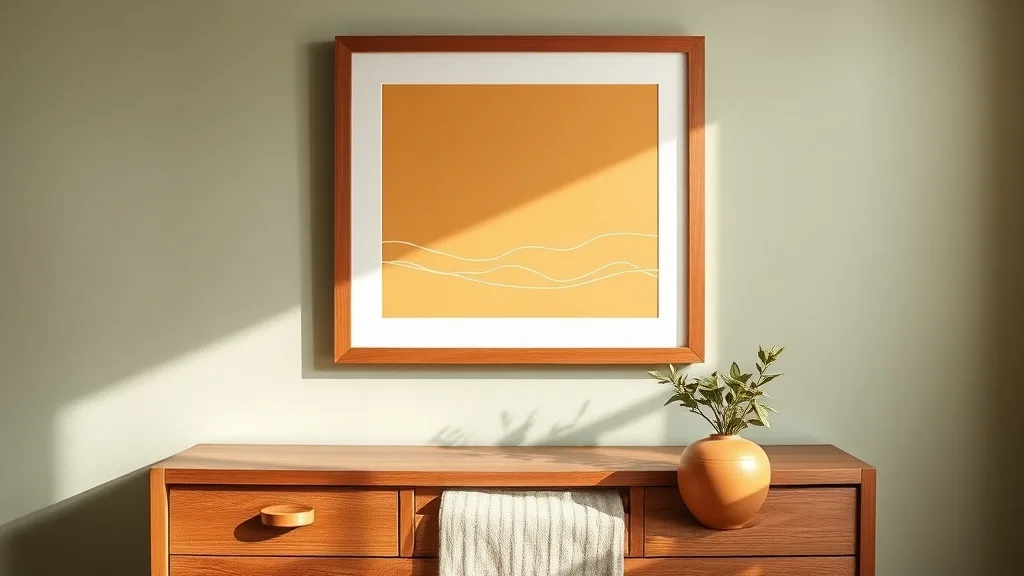 Art linéaire ocre et blanc : l’affiche qui ne se démode jamais