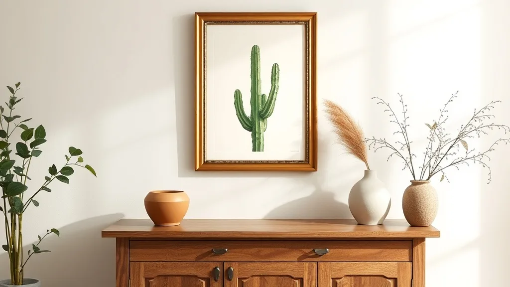 Affiche cactus encadrée : l’art mural qui tient dans la durée