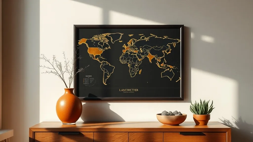 Affiche globe en noir et or : l’erreur qui plombe ta déco