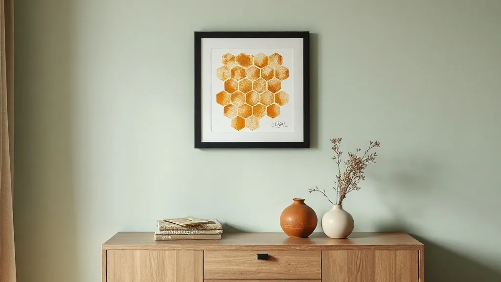 Affiche nid d’abeille en cadre A2 noir : stop à la déco jetable