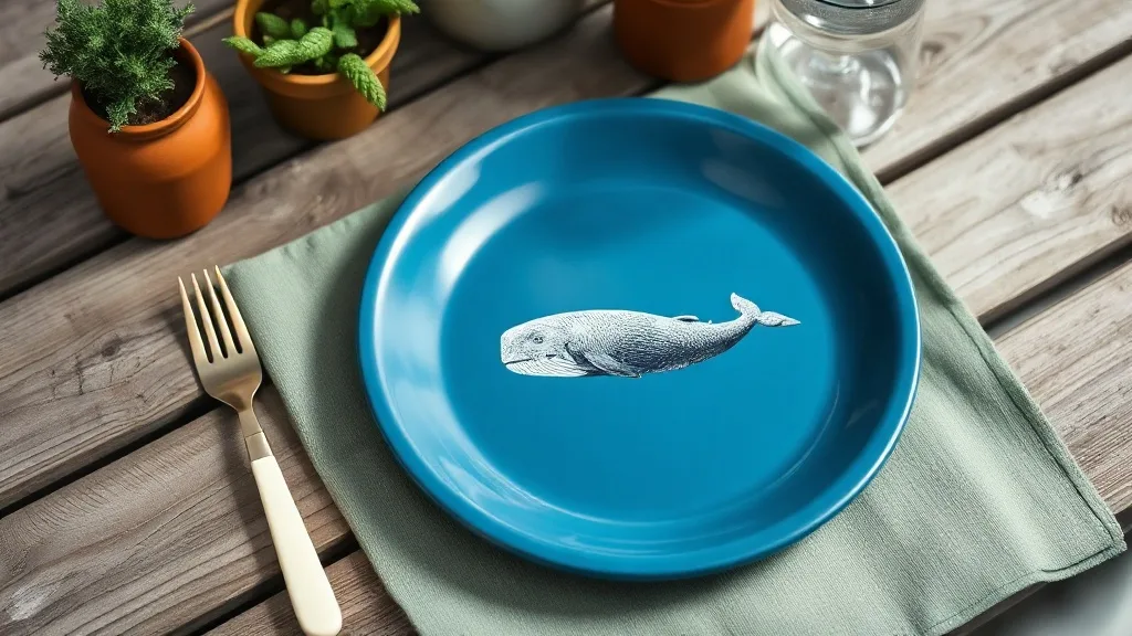 Assiette mélamine baleine bleu : l’icône suédoise qui dure
